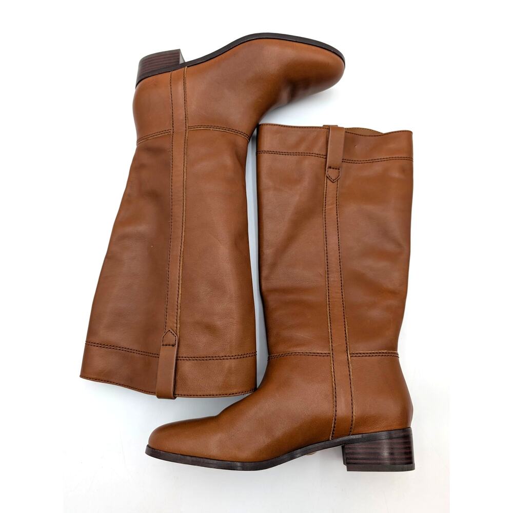 Veronica Beard Dwyer Knee High Boots Women's Brown Leather Size US7.5M Wide Calf - Picture 7 of 12